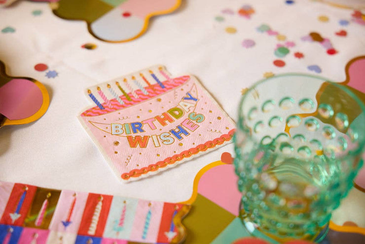 Birthday Wishes Diecut Cake Napkin Set