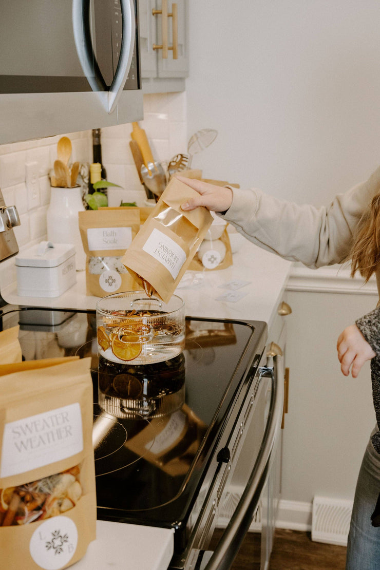 Wood & Glass Simmer Pot   | Stovetop Potpourri