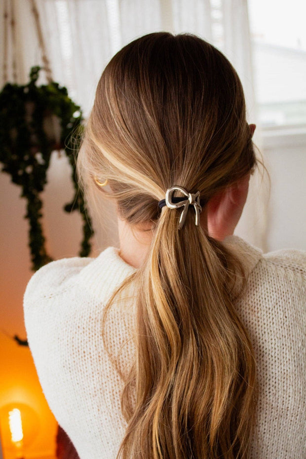 Gilded Bow Ponytail Cuff: Gold