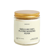 Mahjong Gift “Smells Like She's Playing Mahjong Again Candle Game”: Rose + Patchouli