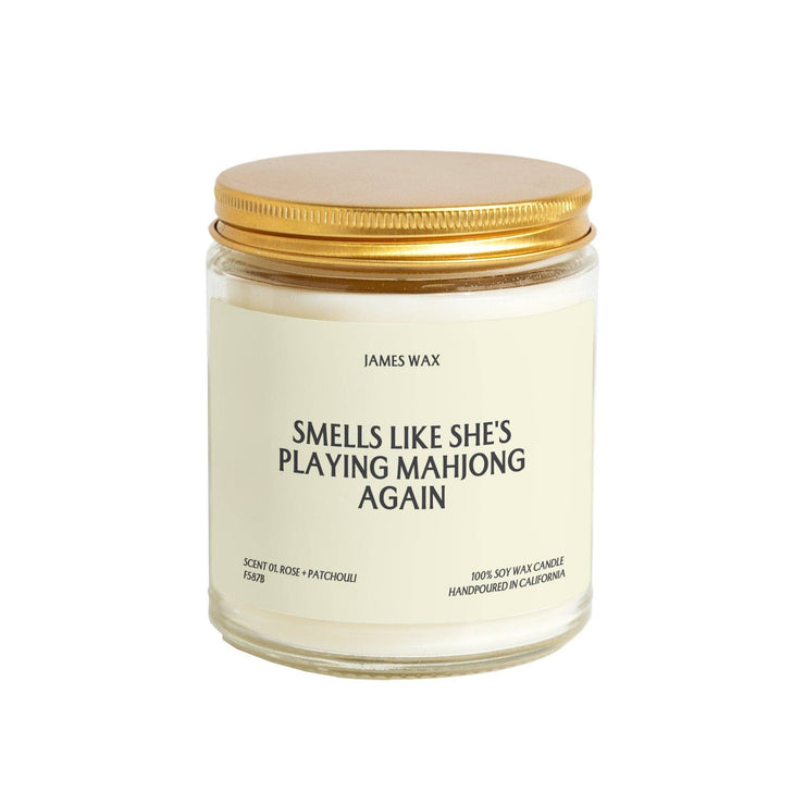Mahjong Gift “Smells Like She's Playing Mahjong Again Candle Game”: Rose + Patchouli