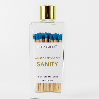 Left of My Sanity Matches - Glass Bottle Matchsticks Blue