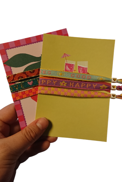 Bracelet Text Ribbon Greeting Card Cherry