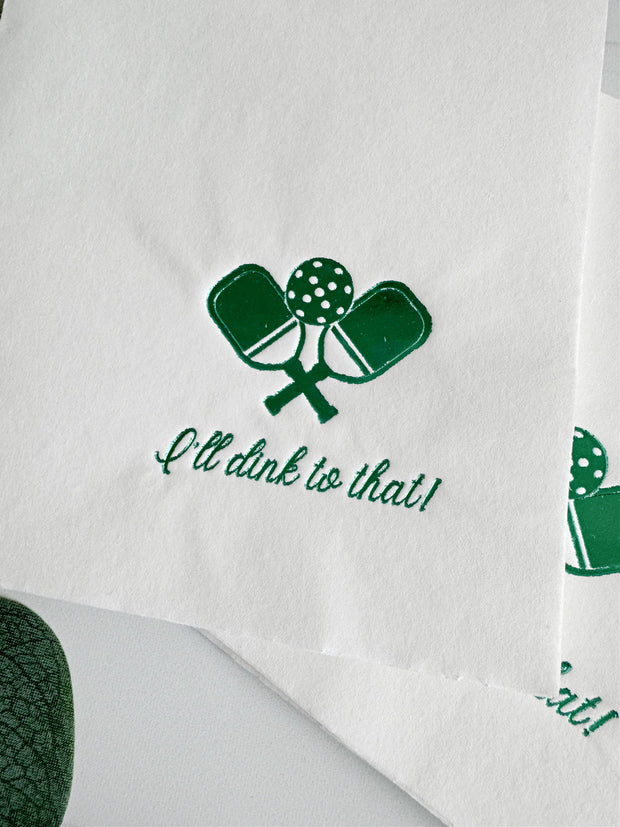 Pickleball "I'll Dink to That" Cocktail Napkins | Set of 16