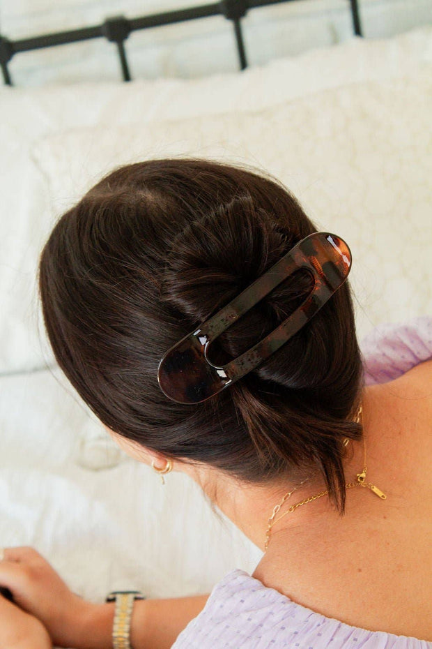 Oversized Flat Claw Clip: Black