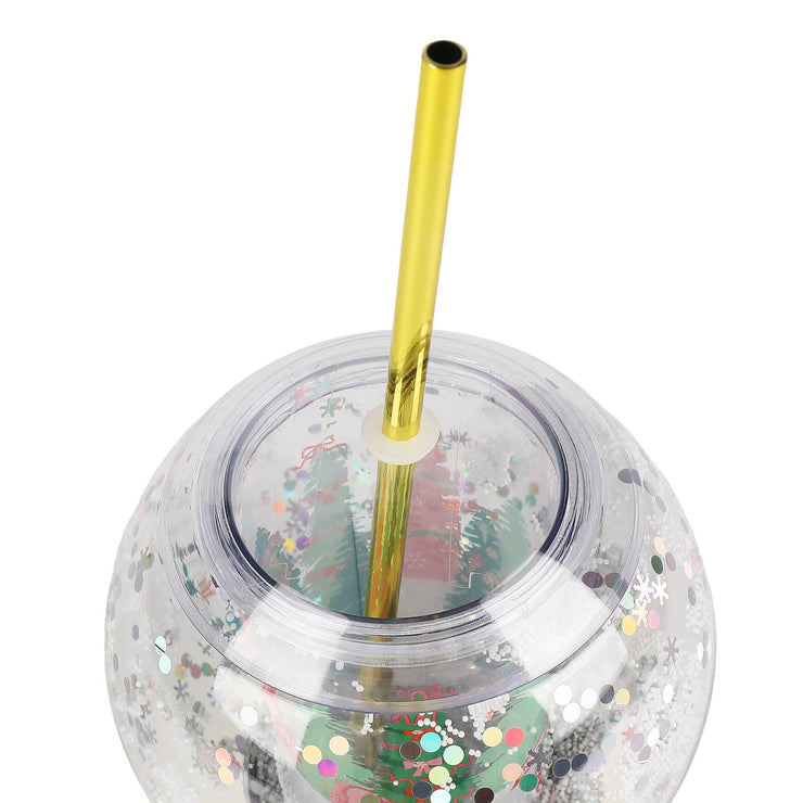 Let It Snow Globe Sipper Novelty Cup
