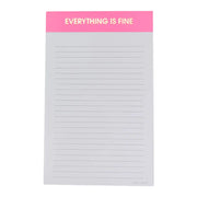 Everything is Fine - Lined Notepad - Pink