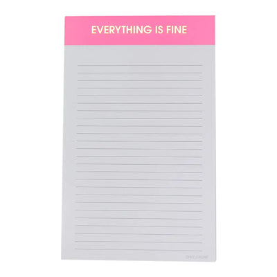 Everything is Fine - Lined Notepad - Pink