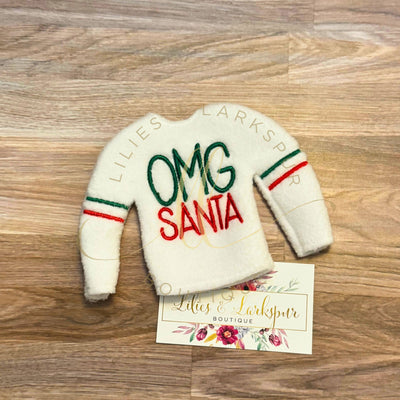 OMG Santa Elf Sweater: Elf on the Shelf Accessory