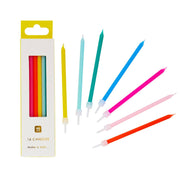 Tall Rainbow Birthday Candles | 16 Pack | Cake Candle |