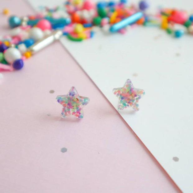 Make A Wish Resin Stud Earrings