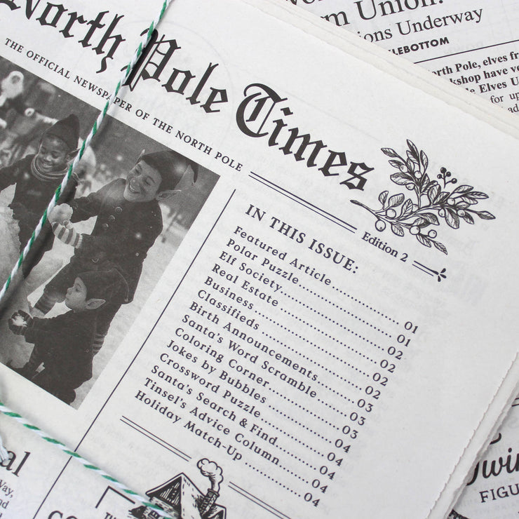 North Pole Times Edition 2 - Holiday Newspaper and Gift Wrap