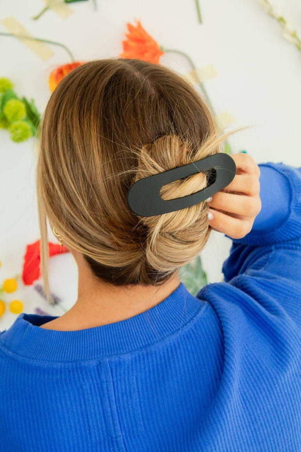 Oversized Flat Claw Clip: Amber Tortoise