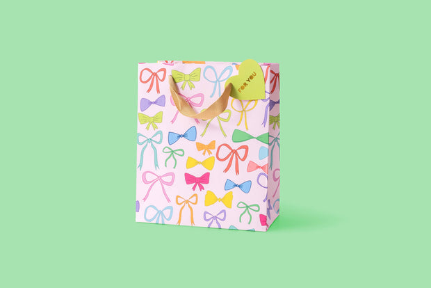 Gift Bags - Colorful Bows - Assorted Sizes to Choose From: Medium