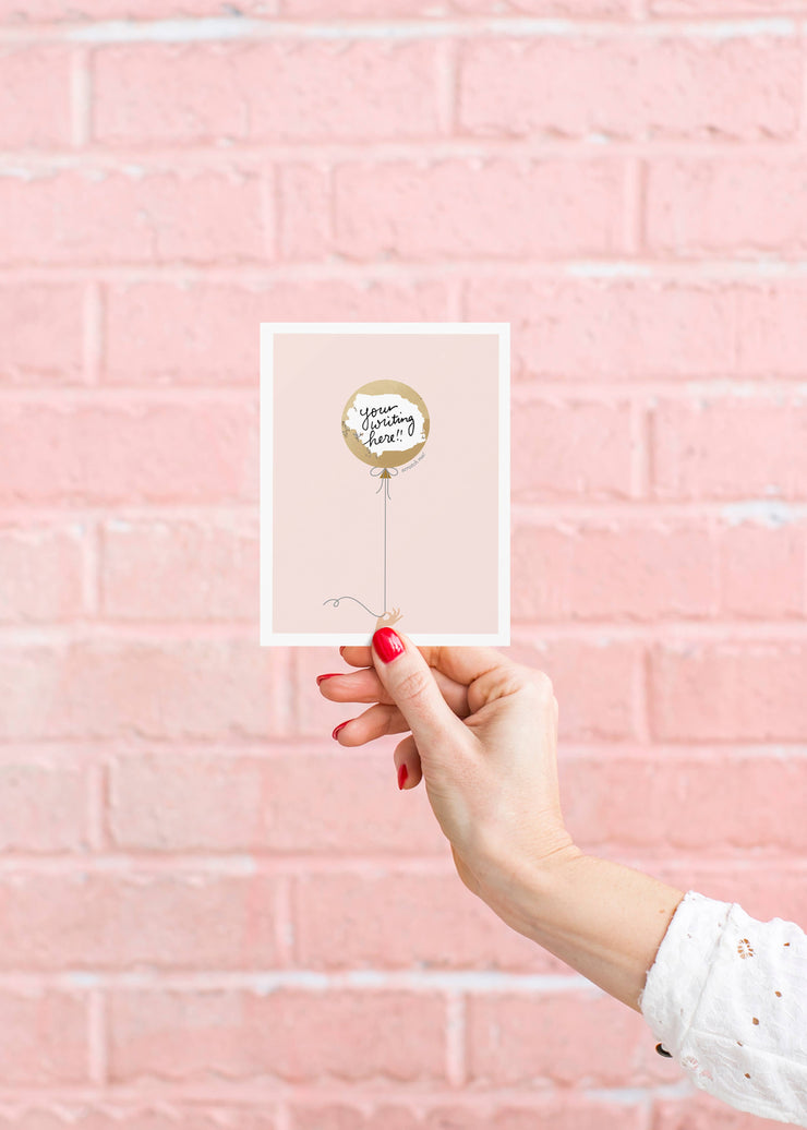 Scratch-off Pink & Gold Balloon - Birthday / Everyday Card