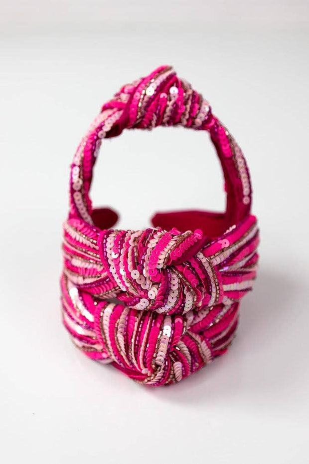 Beaded Headband - Pink Prism