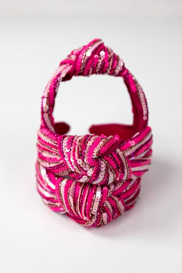 Beaded Headband - Pink Prism