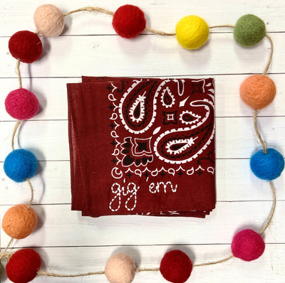 Gig 'Em Embroidered Bandana: Texas A&M Gift