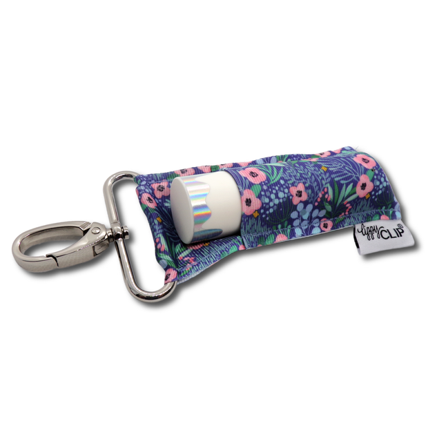 Blue Floral LippyClip KISS for Larger Lip Balms: Standard