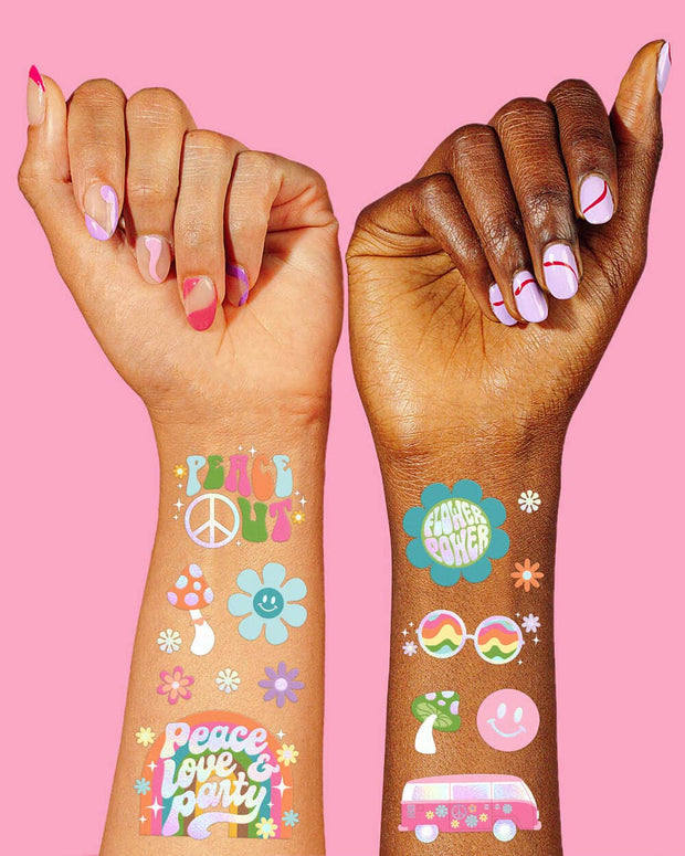 Groovy Birthday Temporary Tattoos