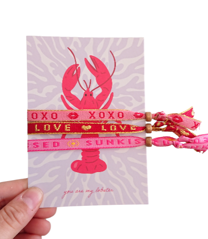 Bracelet Text Ribbon Greeting Card Lobster
