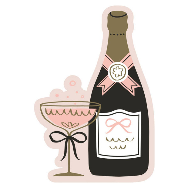 Party Cocktail Napkins | Champagne Bottle - Die Cut - 16ct: Default Title
