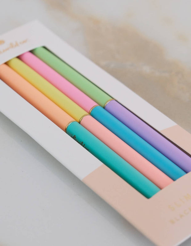 Neon Duo Tone Slim Pen, Set of Four