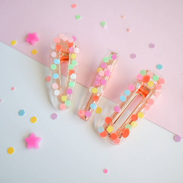 Funfetti Hair Clips: Rectangle