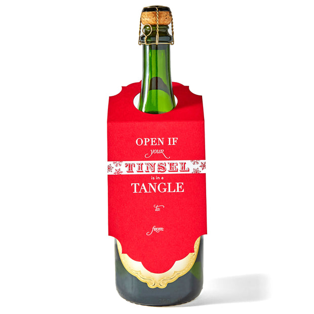 Tinsel in a Tangle | Wine & Spirit Tag