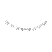 Silver Glitter Bow Banner