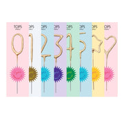 Mini 4" Gold Number Sparkler Wand Card - Singles: Mini Gold Number - 4