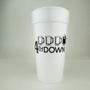 20oz. Styrofoam Cup 10 Pack Sleeve "4th Down Football"