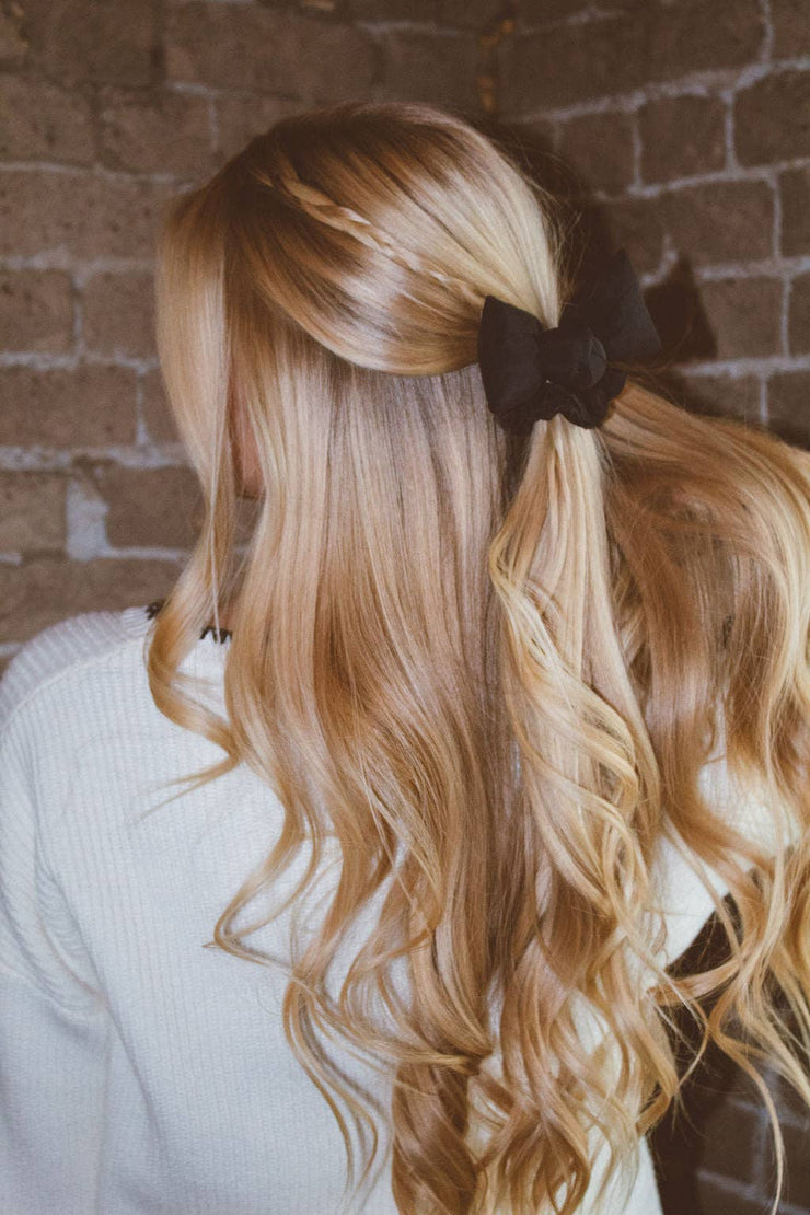 Puffer Bow Scrunchie: Black