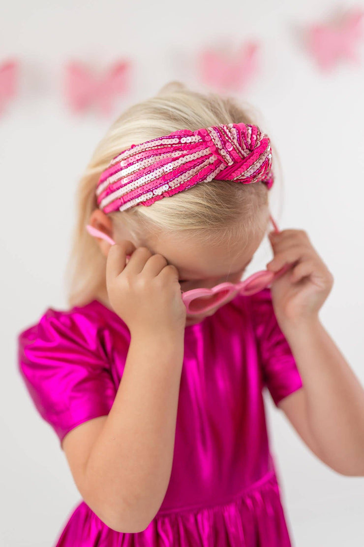 Beaded Headband - Pink Prism