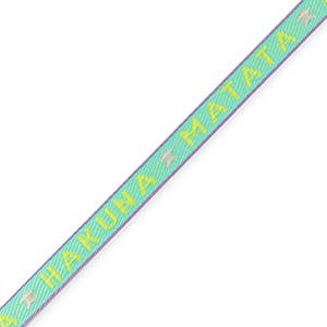 Text ribbon bracelet : Lilac/Yellow