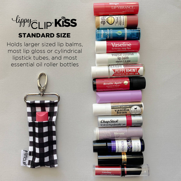 Blue Floral LippyClip KISS for Larger Lip Balms: Standard