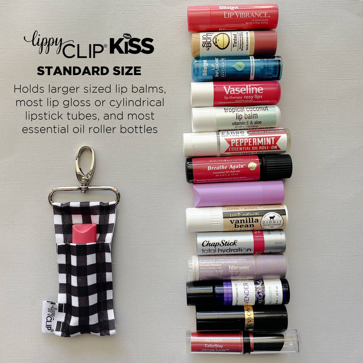 Blue Floral LippyClip KISS for Larger Lip Balms: Standard