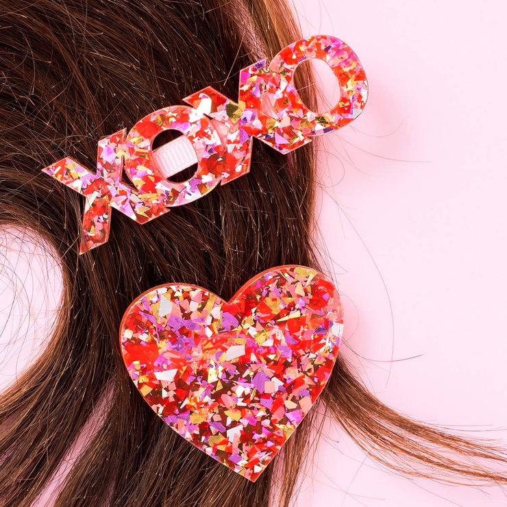 Heart + XOXO Hair Clips