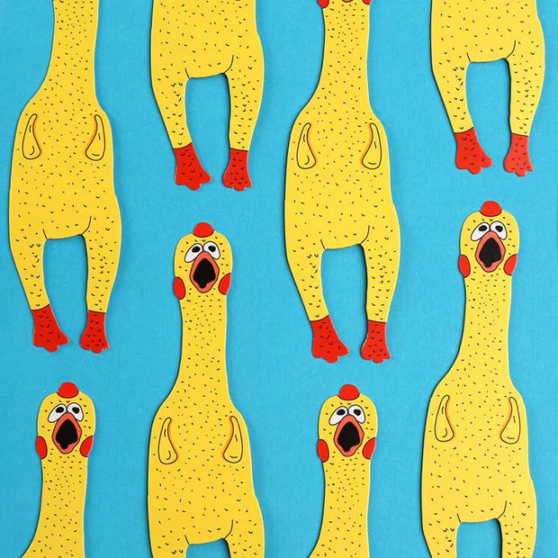 Rubber Chicken Bookmark (it's die cut!)