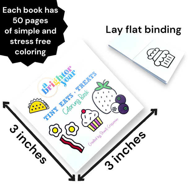 Tiny Eats Treats Easy Tear Glue Bind Coloring Book for Adult