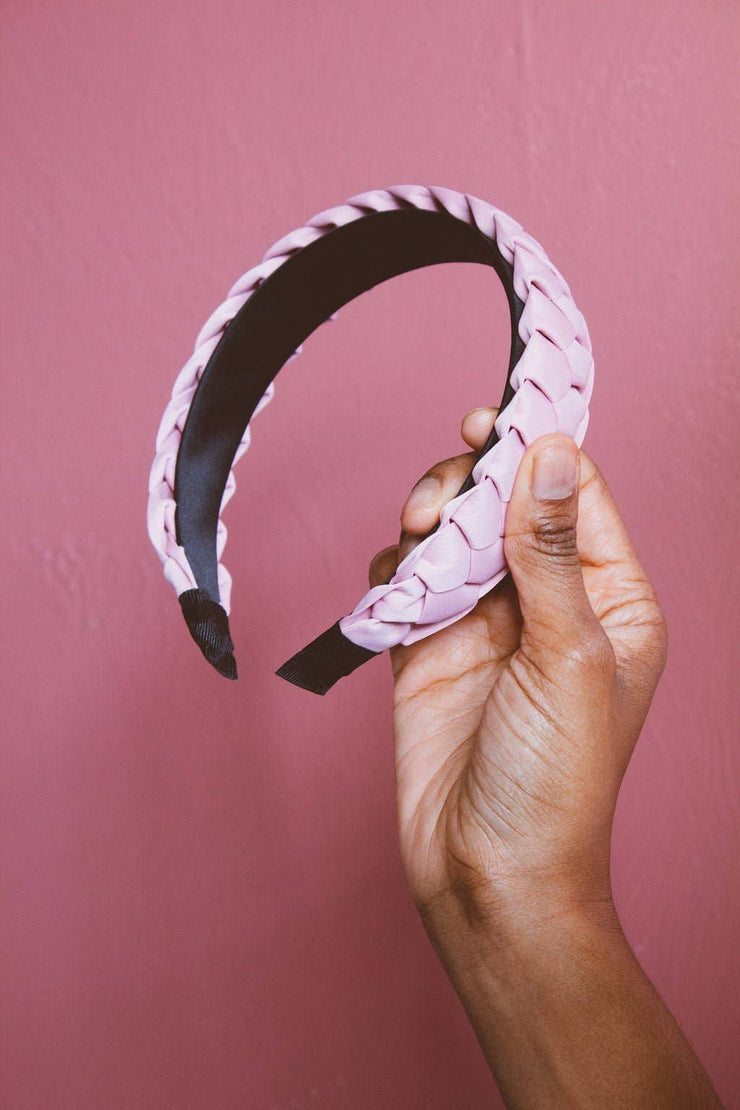 Whimsical Weaved Hard Headband: Rose