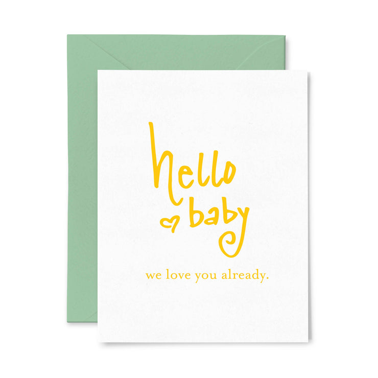 Hello Baby | Letterpress Greeting Card | Baby