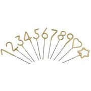 Mini 4" Gold Number Sparkler Wand Card - Singles: Mini Gold Number - 4