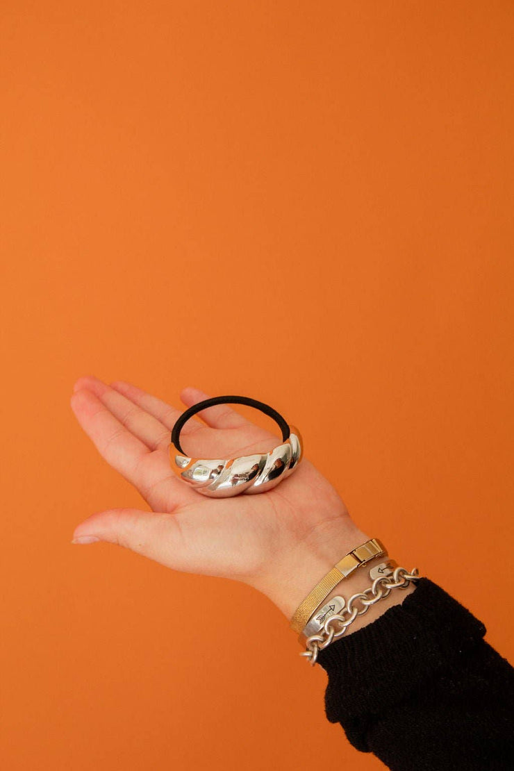 Spooky Spiral Hair Tie: Silver