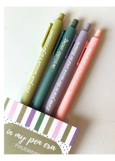 Taylor Swift inspired "Folkmore" gel ink pen set 