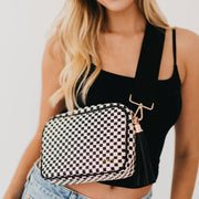 Woven Willow Camera Crossbody Bag: Black