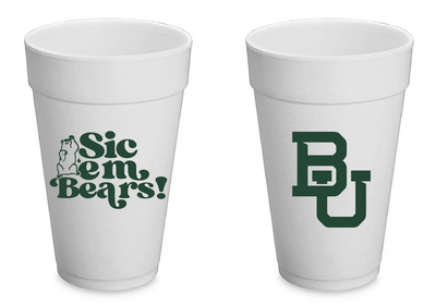 Baylor Styrofoam Cups Set of 8 - 20 ounces