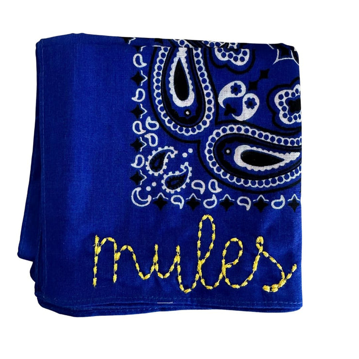 Mules Embroidered Bandana: Alamo Heights