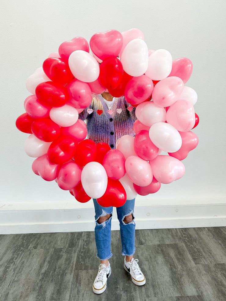 All Hearts Balloon Wreath