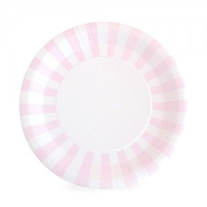 Marshmallow Pink Stripe Large Plates